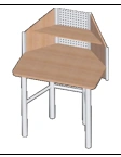 Single reading desk 940x690x1150 mm