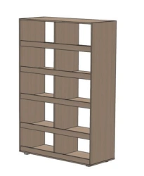 Wooden shelving units