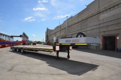 Semitrailer-heavy hauler Politrans 94183-031. Wheel axle "Plant" 1204-2410002. Tyre 235/75R17,5. In design: metal platform