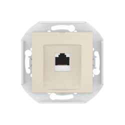 CADUCEUS ALING PRESTIGE flush-mounted computer socket with Keystone RJ45 8P8C cat.6 FTP module, beige Art. 60150S.9 (me