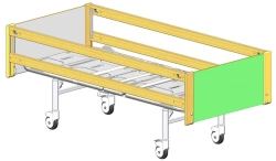 KF2-01-"MSC" (MSC-6102EP) - Functional bed, on wheels, complete with slatted side rails of solid beech wood, sp