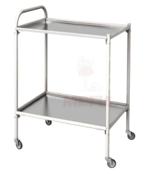 SPp-01-MSK(501) Mobile metal treatment table with two stainless steel shelves