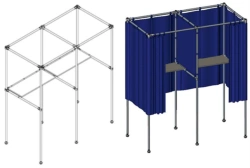 Double-section voting cabin