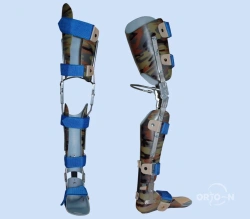 Full leg orthopaedic apparatus (with sleeves made of different materials and with different methods of fixing).