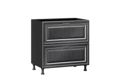 Type 4 LD.270920.000 Kitchen cabinet 800 with 2 drawers cabinet LUX (4) (Black )