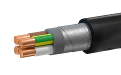 Power cable of PBPng(A)-NF grade with copper conductors, with armour made of galvanized steel strips with insulation and protect