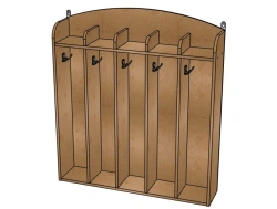Towel rack No.1 ''Moidodyr'', plywood (varnish), 5 cells/ SD40