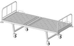 KF2-01-"MSC" (MSC-102M) - Functional bed, on wheels, metal backrests, bed - steel sheet, mechanically adjustable.