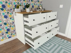 Household wooden furniture for storage: pencil cases. Trade mark: APS SERVICE.