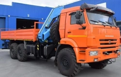Flatbed truck model 676515-12 with CMU (INMAN IM320 JSC) on KAMAZ 43502-D5 chassis