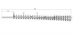 Curved frame rail with straight shank of project H01.004.2000.00