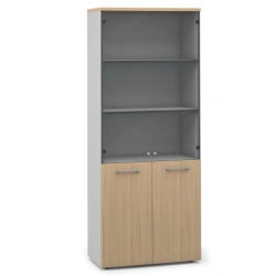 F7A 2-door cupboard, 2-door panel, 2-door glass, high from the "Unica" office furniture set