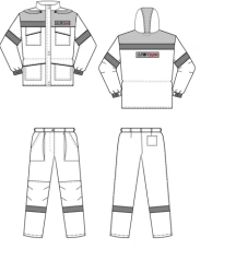 Women's suit (jacket, trousers) for protection against general industrial pollution and mechanical effects (abrasion) made of co