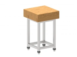 Stake for chopping meat KRM-50-01 stainless steel, beech table top