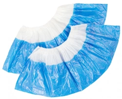 Disposable medical shoe covers made of low-pressure polyethylene with double sole according to TU 32.50.50-001-33186646-2017, re