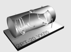 Double-walled horizontal cylindrical steel tank type 2RT - 20