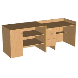 Wooden demonstration table for equipment