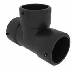 Electric-welded polyethylene equal bushing tee