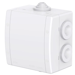 CADUCEUS ALING POWER Junction box for open wiring 80x80x55, 6 entries, IP54, 500V~, lid push-fastening,