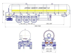 Semi-trailer-tanker PPTSTA1-3, type P3, modification 96833-0000010-05. Axial aggregate AGOS-3-GT7-00.00.000-01 or axial aggregat