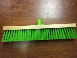 Wooden floor sweeping brush, 400 mm, 5 rows, angled threaded blade, without handle