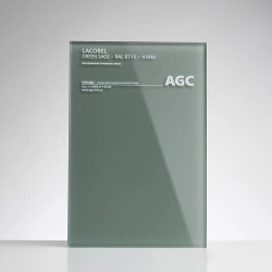 Lacobel Green Sage coated sheet glass 6 mm thick