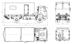 Trucks trucks mod. 9723BP without CMU on the basis of KAMAZ chassis mod. 43265-D5