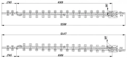 Frame rail with shackle of R65 type (project SP524-06/-07/-10/-11/-12/-13/-14/-15; SP525-06/-07/-10/-11/-12/-12/-13/-14/-15)
