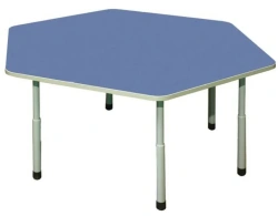 Height-adjustable hexagonal table with socket, STShr