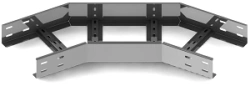 Horizontal 60 degree angle of self-supporting cable girder KTI 000x00 U60, with overall dimensions from 150x100 to 1000x175 mm,