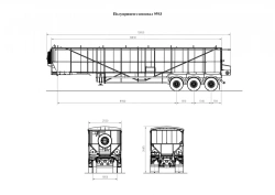 Dump semi-trailer Tonar mod. 9593 with axles manufactured by TONAR model 9591