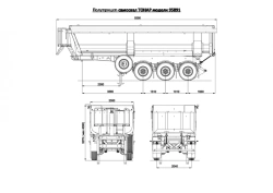 Dump semi-trailer of Tonar 95891 model with axles of TONAR models: 90422, 90424, 90431