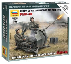 Assembled model "German 20 mm anti-aircraft gun FLAK-38 with crew"