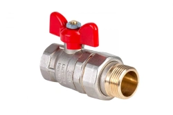 Nickel-plated ball valve with American connection Dist, series "Expert" DN25 1" BP-HP, H143B
