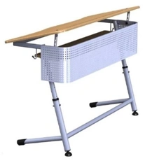 Two-seater adjustable desk, article PL-DUP4-6