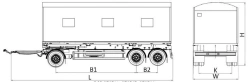 Wagon-house trailer type MDO432, modification 878566 on axle MD.?1?2050?12??120?16 (single axle) or on axle MD.?2?1850?12??120?1