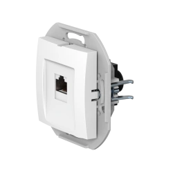 CADUCEUS ALING PRESTIGE Flush-mounted computer socket with Keystone RJ45 8P8C cat.6A UTP module, white, art. 6016.0 (fur
