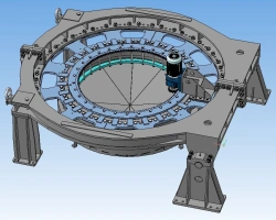 Test bench for testing of rotary screw pivoting device of propeller columns SAPFIR