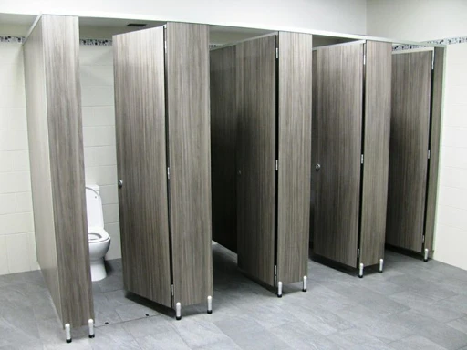Public Toilet Partition System - HPL Plastic with Steel Frame