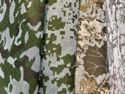 Polyester fabrics "Camouflage" with MBO finish with jacquard pattern art. 300436