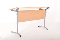 Pupil's desk with two-seater tilting angle