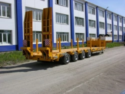 Semitrailer Politrans 94184-013. In design: metal platform with straight load platform, with flatbed in the front