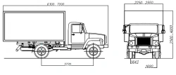 Vehicle, modifications: 2250LG is made on the basis of vehicle and chassis GAZ, modification 33086 (category N2G, with diesel en