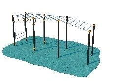 TRP-128.M Handrail with height change and possibility of using additional accessories (movable rings), 6 m long, with in