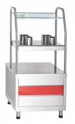 Counter for cutlery and trays with breadbox PSPH-70KM (stainless steel top)