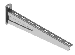 Support bracket BSO 30-000, with overall dimensions from 82x40x130 mm to 172x40x1030 mm, with metal thickness of the console fro