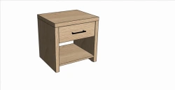 AR02 Bedside cabinet with drawer (black), 500 x 500 x 420
