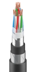 Cable for signalling and interlocking, with water-blocking elements, not spreading combustion, in sheath or protective hose