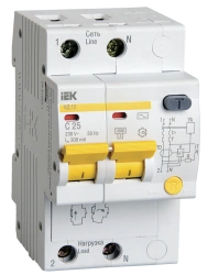 Differential circuit breaker AD12 2P V16A 30mA IEK