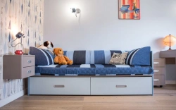 Sofas, sofas, couches for children and teenagers with wooden frame, transformable into beds "Charm-Design" type 1 type 2